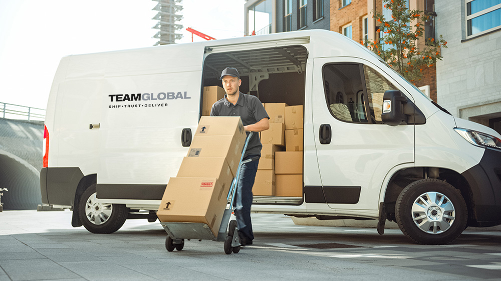 courier with boxes