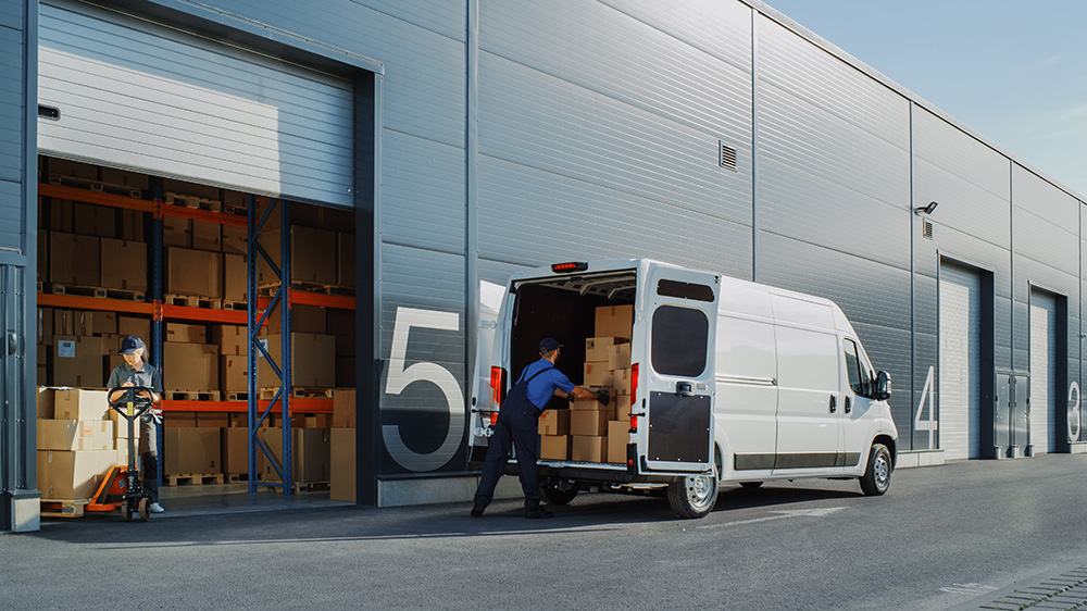 van with doors open